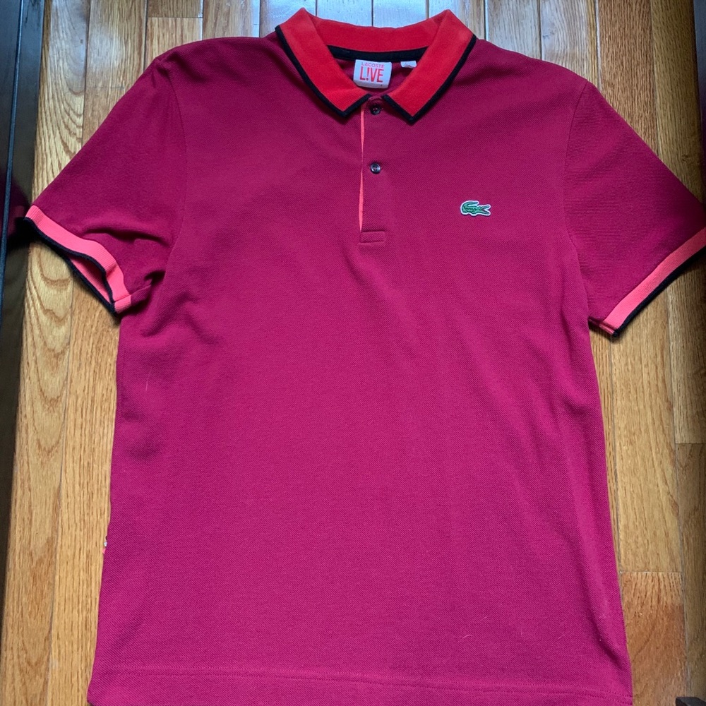LACOSTE polo with colorblock collar